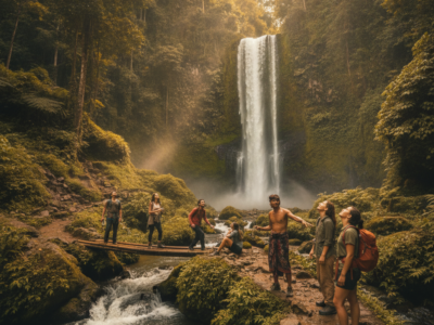 Sekumpul Waterfall Guided Trekking Adventure — illustrative AI-generated image (Gemini)