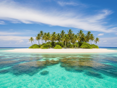 Kanawa Island white sand beach and turquoise water